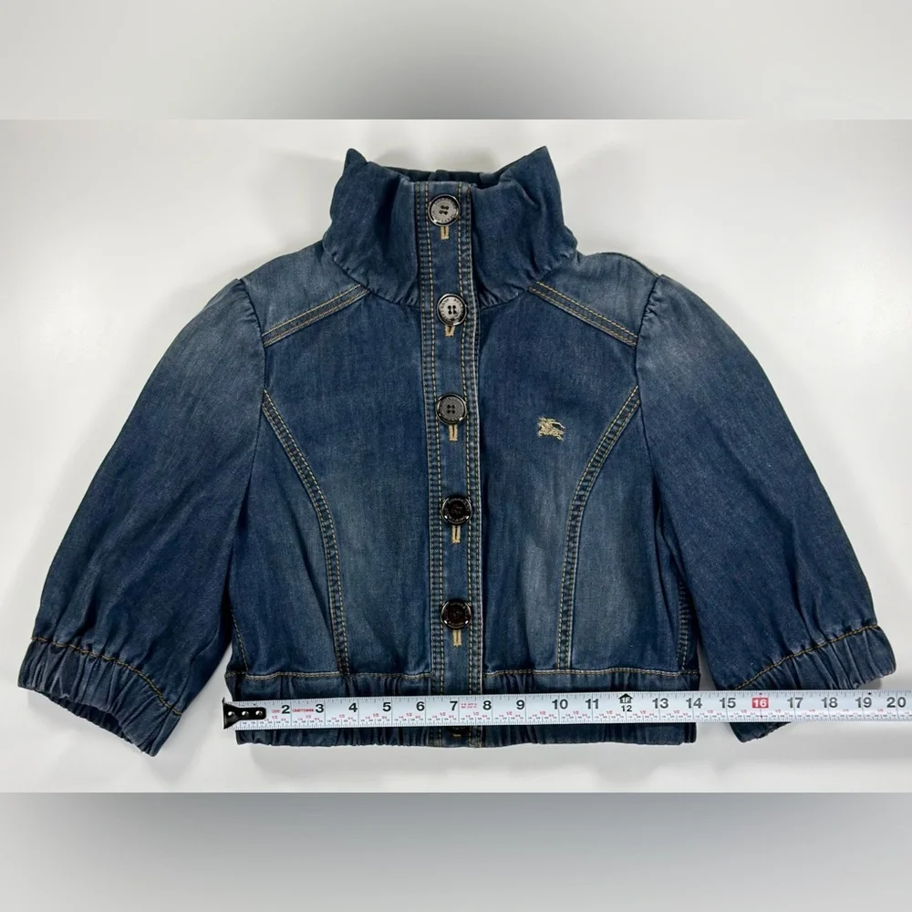 Burberry London Blue Label Women’s Cropped Blue Denim Jacket Size 38 - Picture 12 of 16